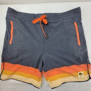 CORONA Swim Trunks Men's Size 36 United By Blue Colorblock 8" Board Shorts